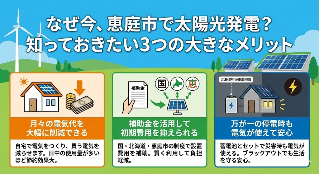 恵庭市で太陽光発電