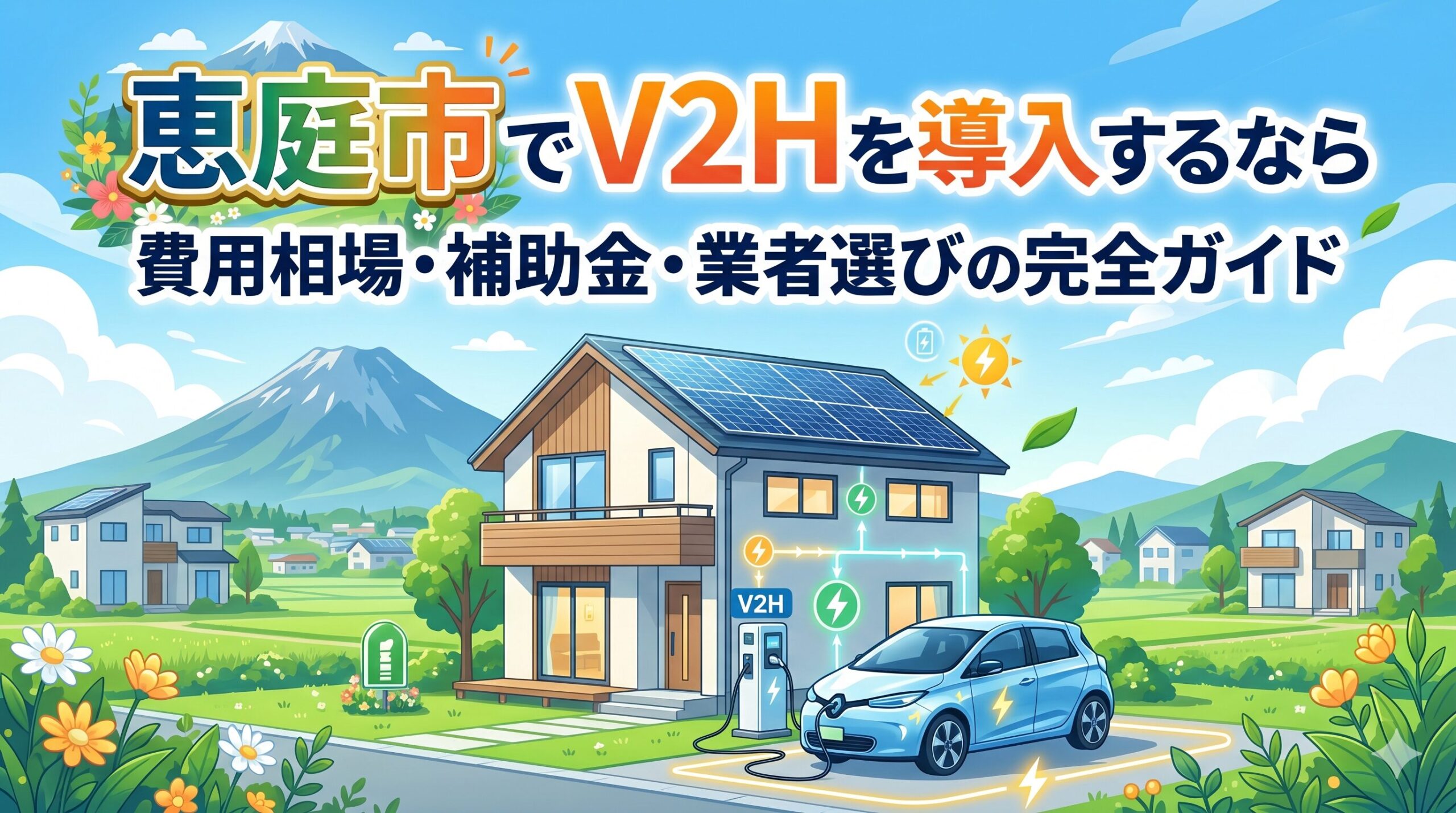 恵庭市でV2Hを導入するなら【2026年度版】｜費用相場・補助金・業者選びの完全ガイド - [北海道/札幌]太陽光発電/蓄電池ならエコテックジャパン