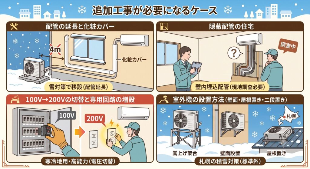 エアコン取り付け費用の相場｜札幌の標準工事と追加工事の内訳【2026