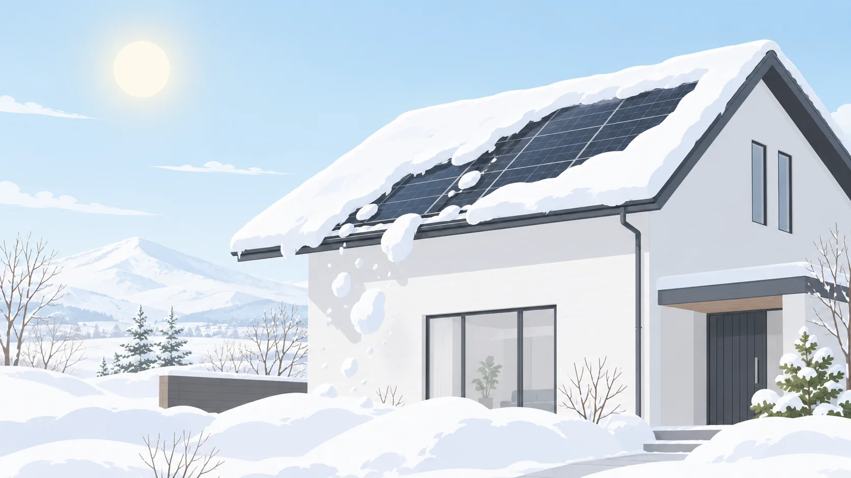 太陽光パネルの雪、基本は「何もしない」でよい理由